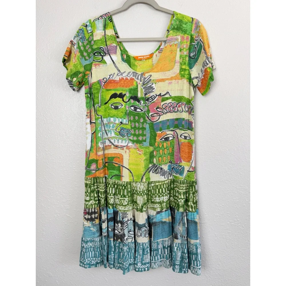 Jams World Hattie dress Face print art drop waist S - Picture 2 of 10